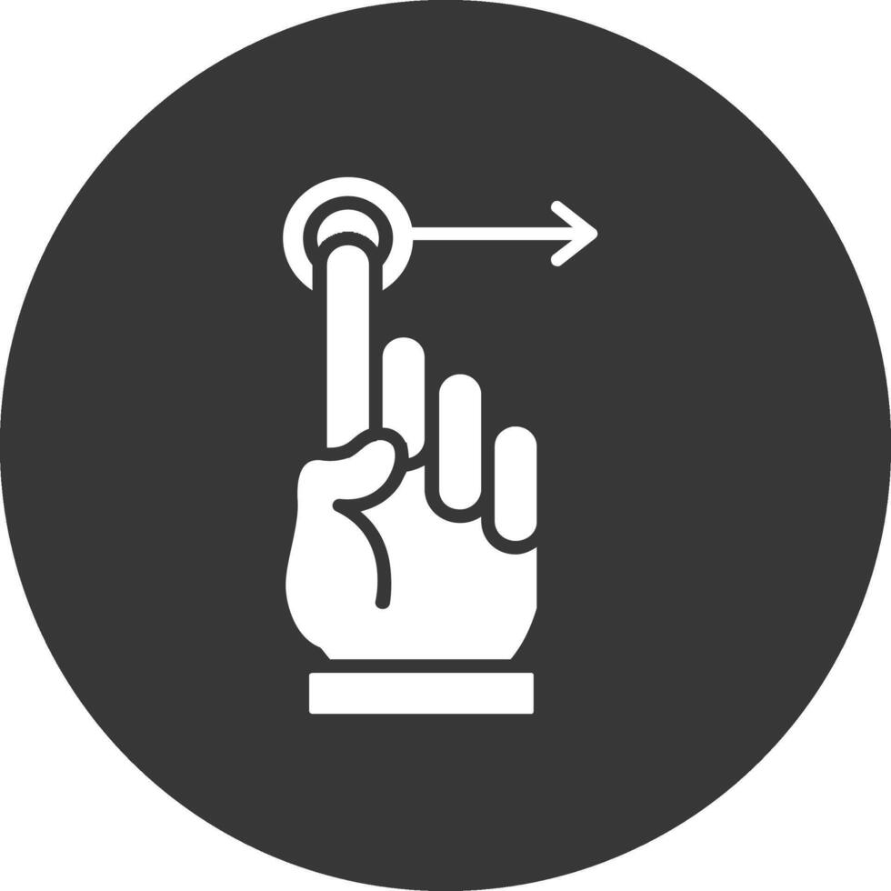 hand- slepen glyph omgekeerd icoon vector