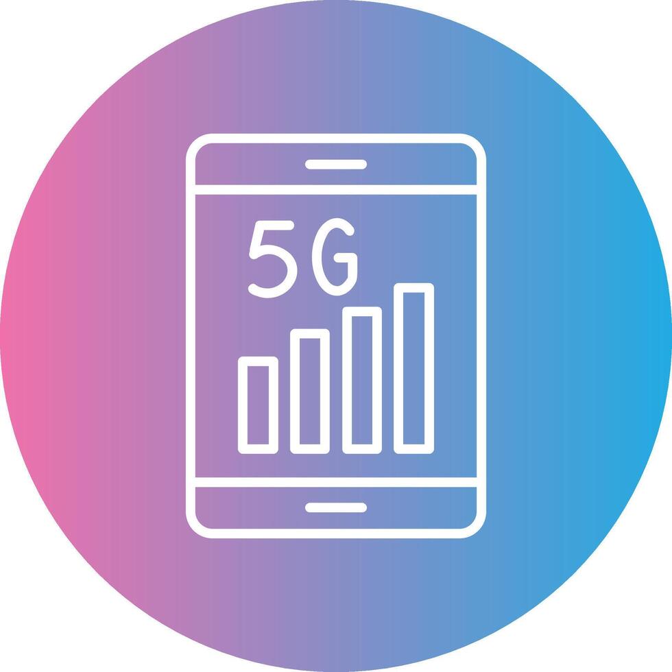 5g lijn helling cirkel icoon vector