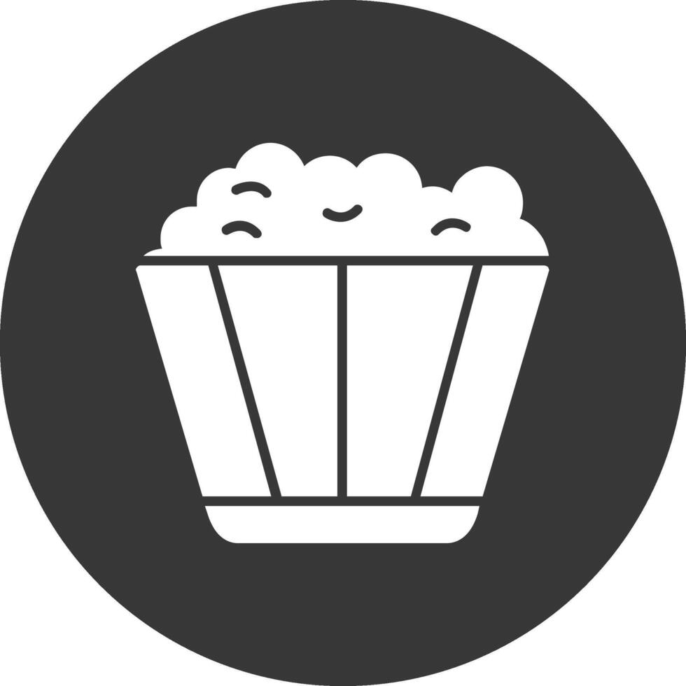 popcorn glyph omgekeerd pictogram vector