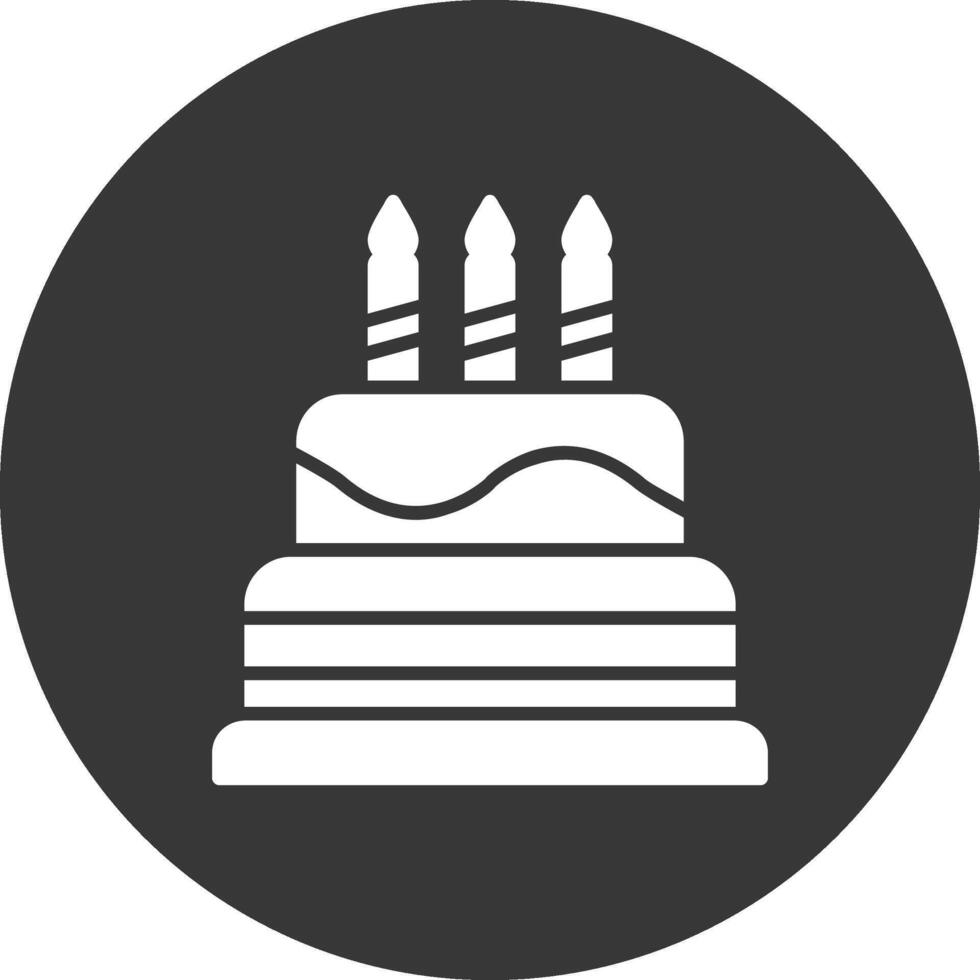 cake glyph omgekeerd pictogram vector