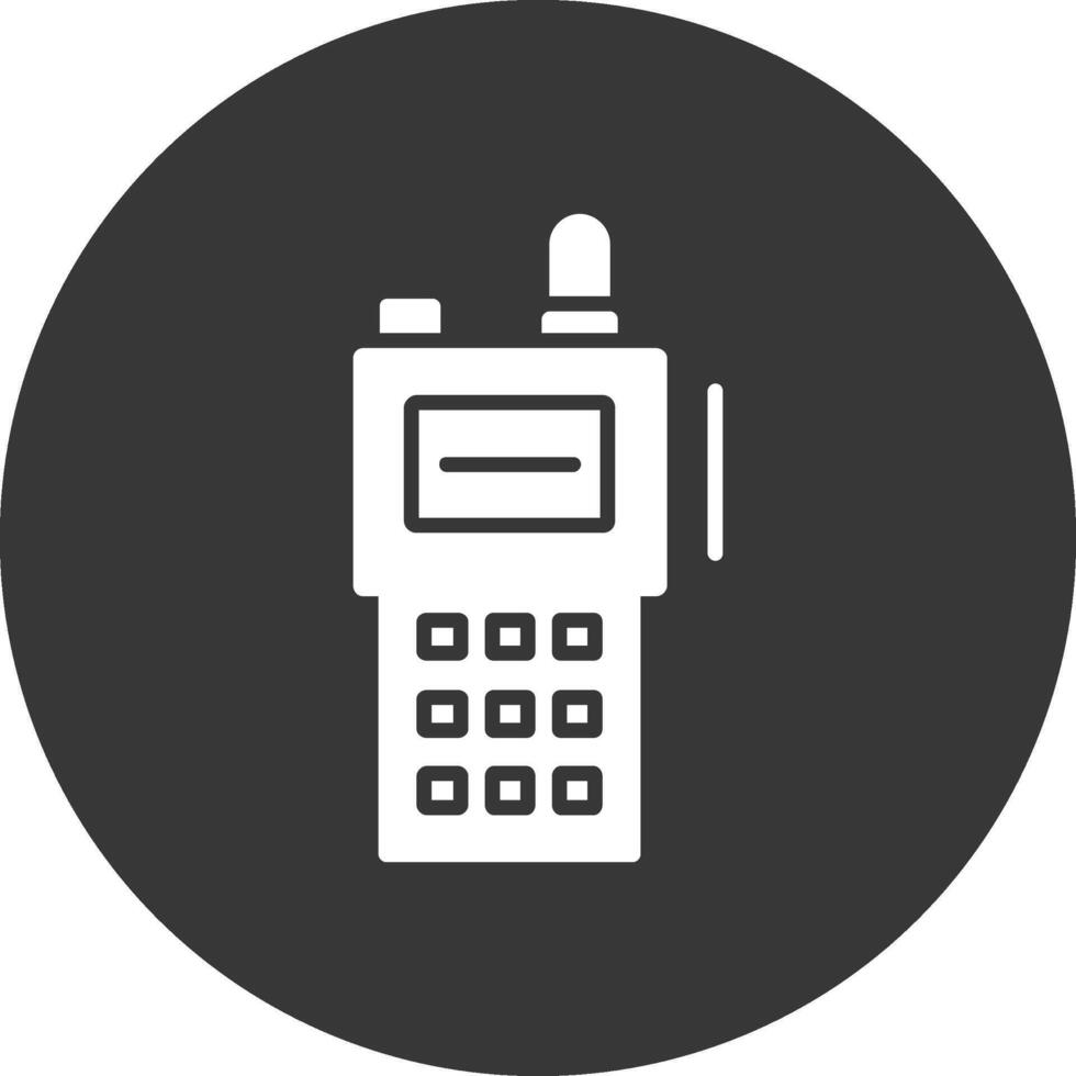 walkie talkie glyph omgekeerd pictogram vector