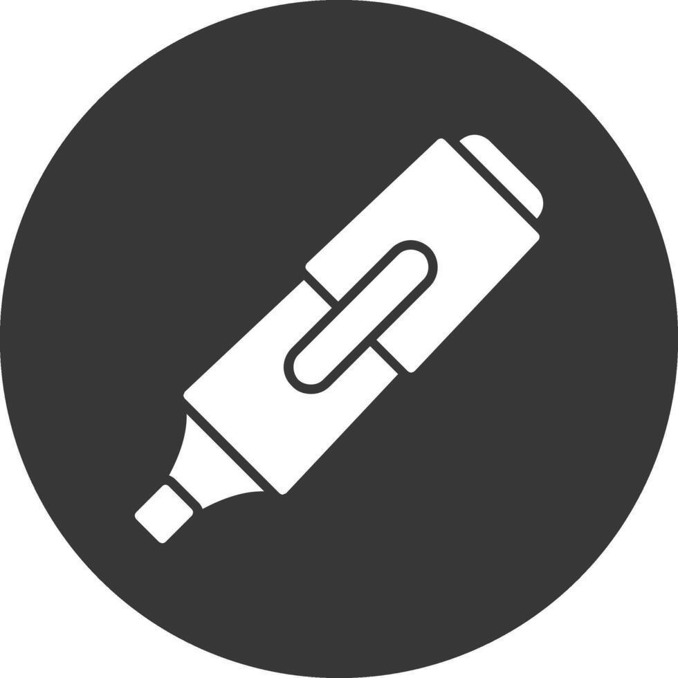 markeerstift glyph omgekeerd icoon vector