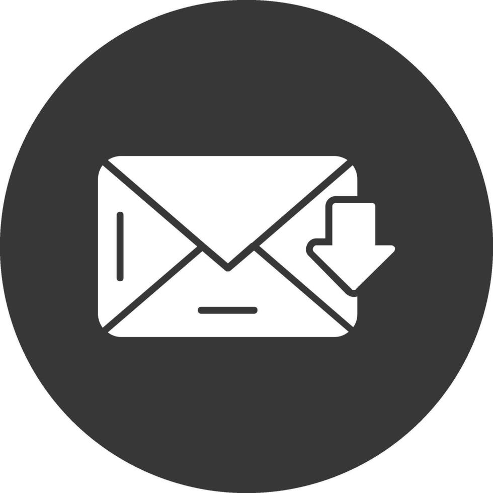 inbox glyph omgekeerd pictogram vector