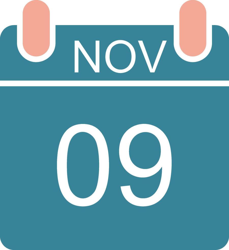 november glyph twee kleur icoon vector