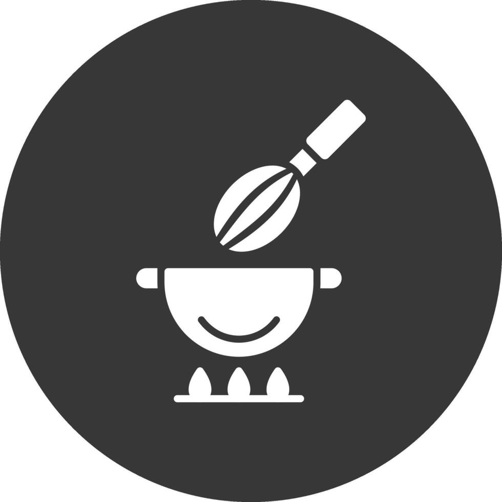 koken glyph omgekeerd pictogram vector