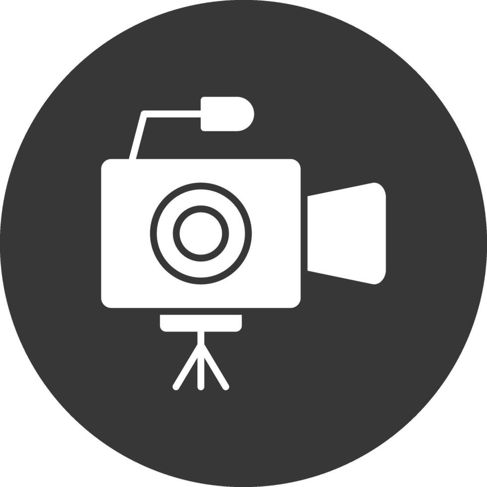 camera glyph omgekeerd icoon vector