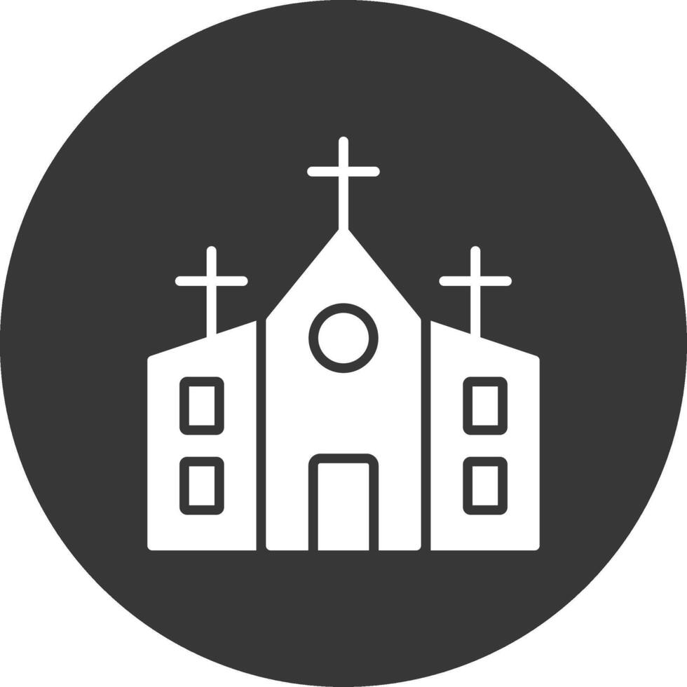 kerk glyph omgekeerd pictogram vector