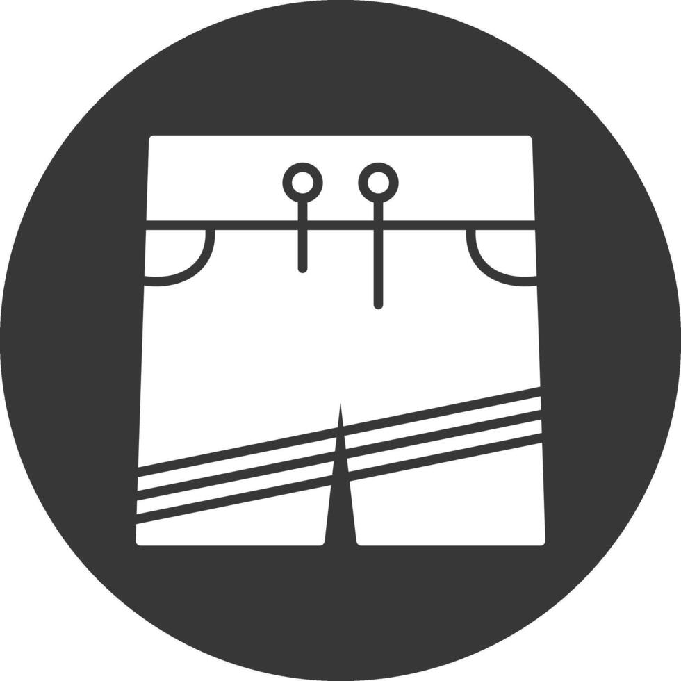 korte broek glyph omgekeerd pictogram vector