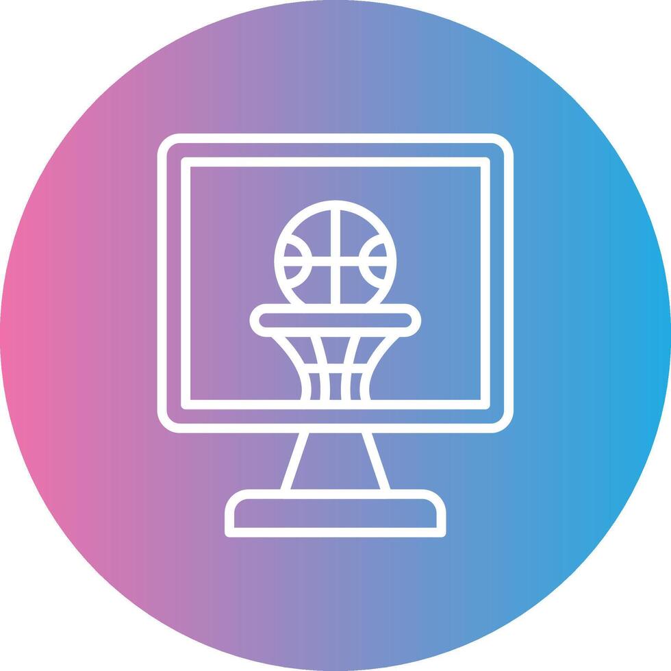 basketbal lijn helling cirkel icoon vector