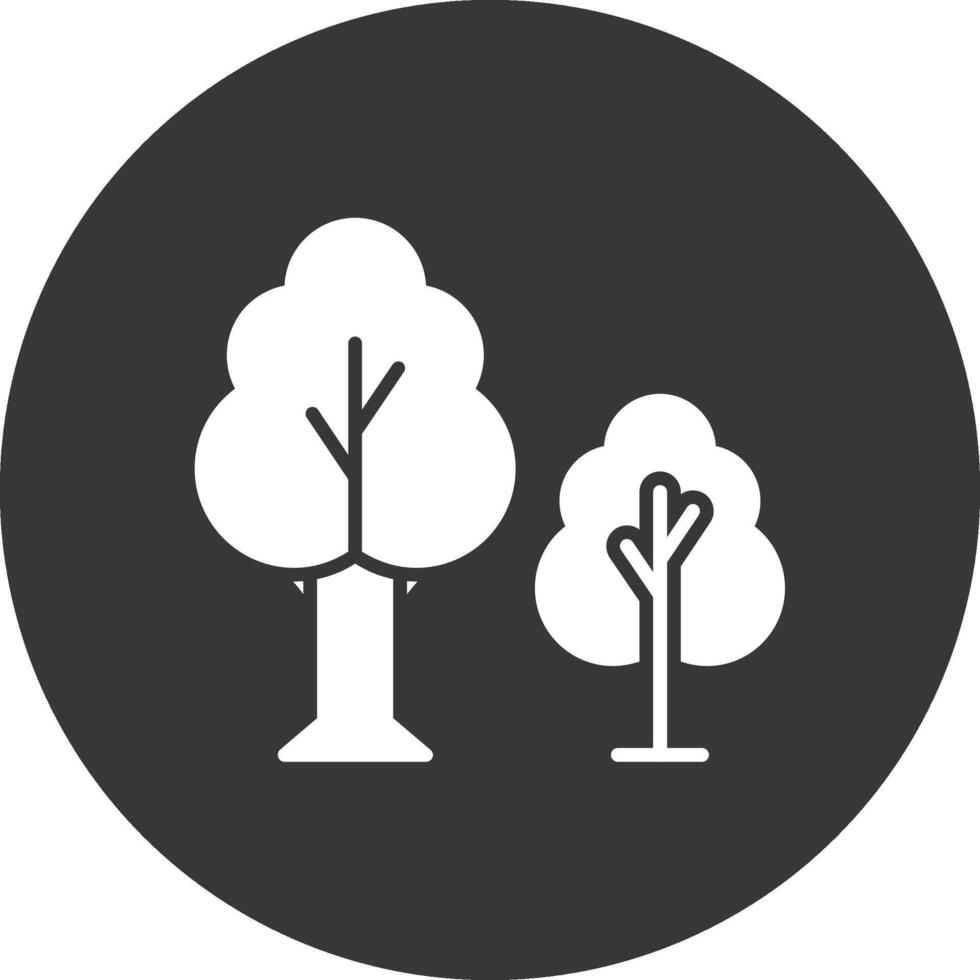 bomen glyph omgekeerd pictogram vector