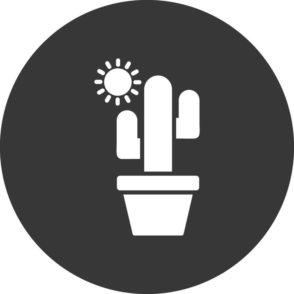 cactus glyph omgekeerd pictogram vector