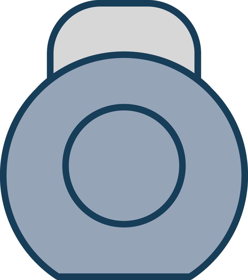 kettlebell lijn gevulde grijs icoon vector