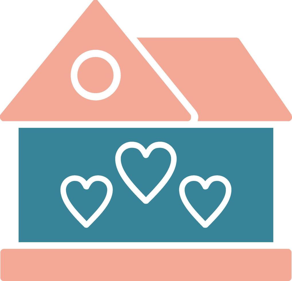 droom huis glyph twee kleur icoon vector