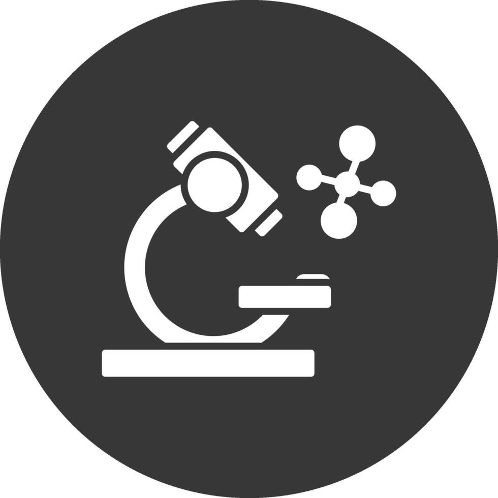 microscoop glyph omgekeerd pictogram vector