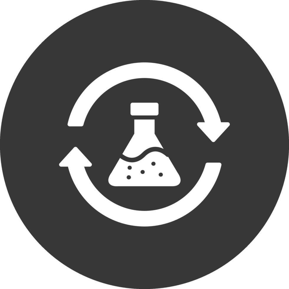 Chemicaliën glyph omgekeerd icoon vector