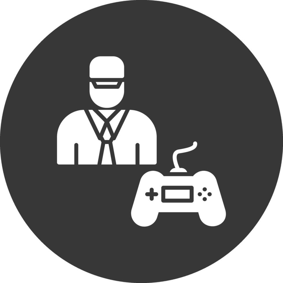 gamer glyph omgekeerd icoon vector