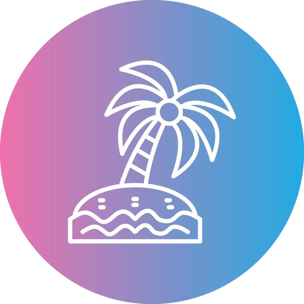 palm boom lijn helling cirkel icoon vector