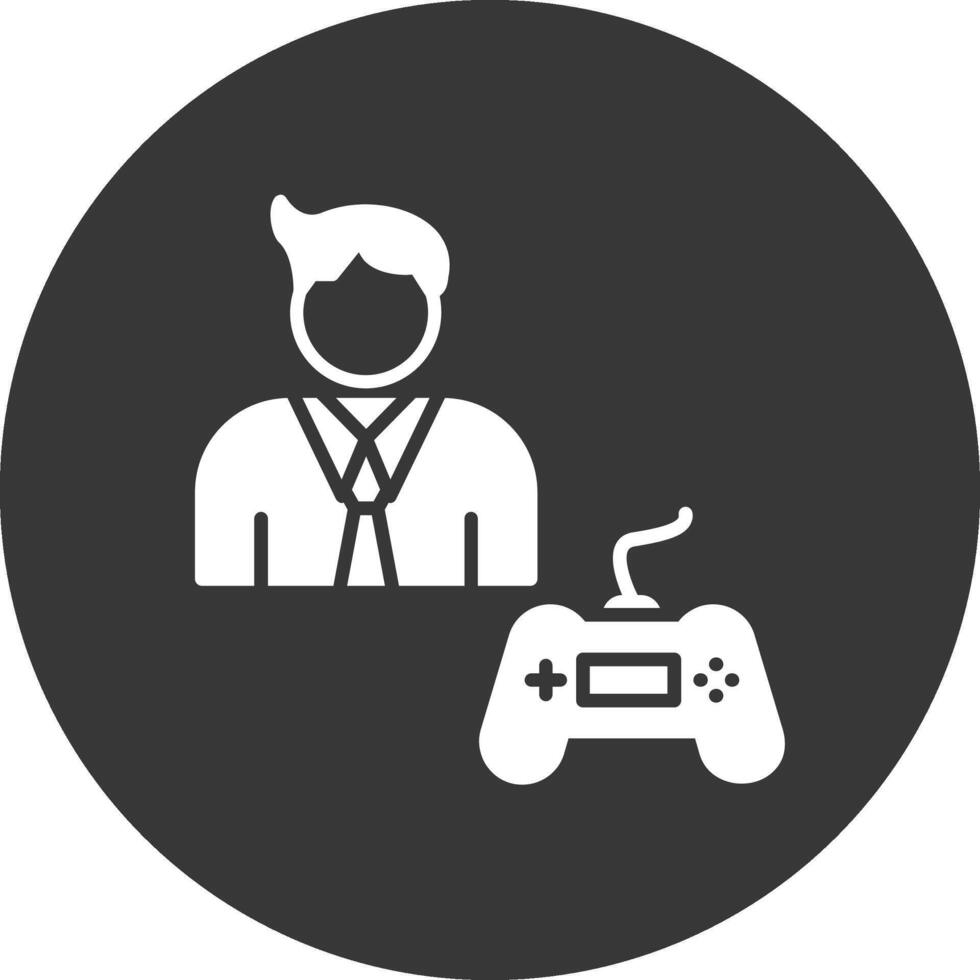 gamer glyph omgekeerd icoon vector