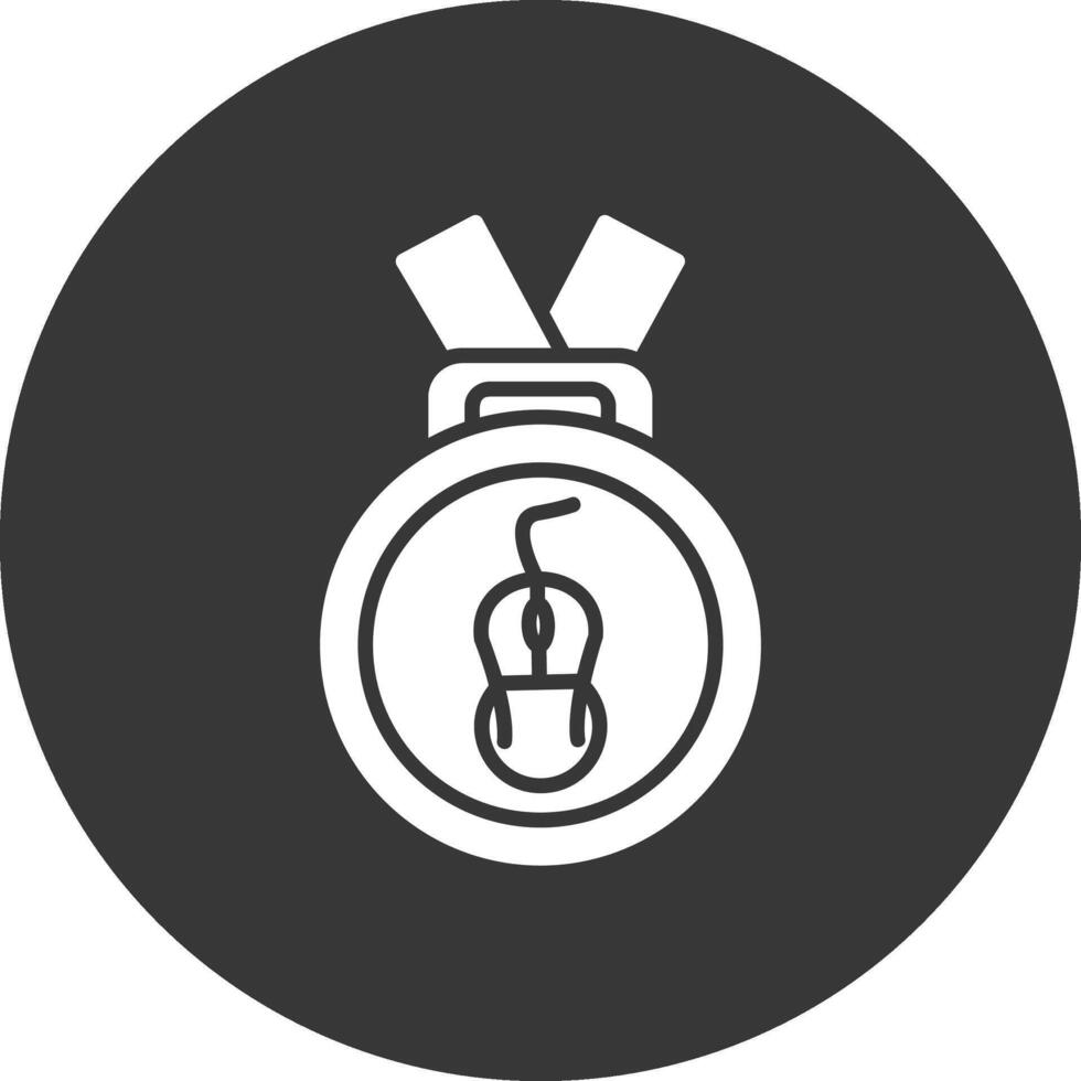 medaille glyph omgekeerd pictogram vector