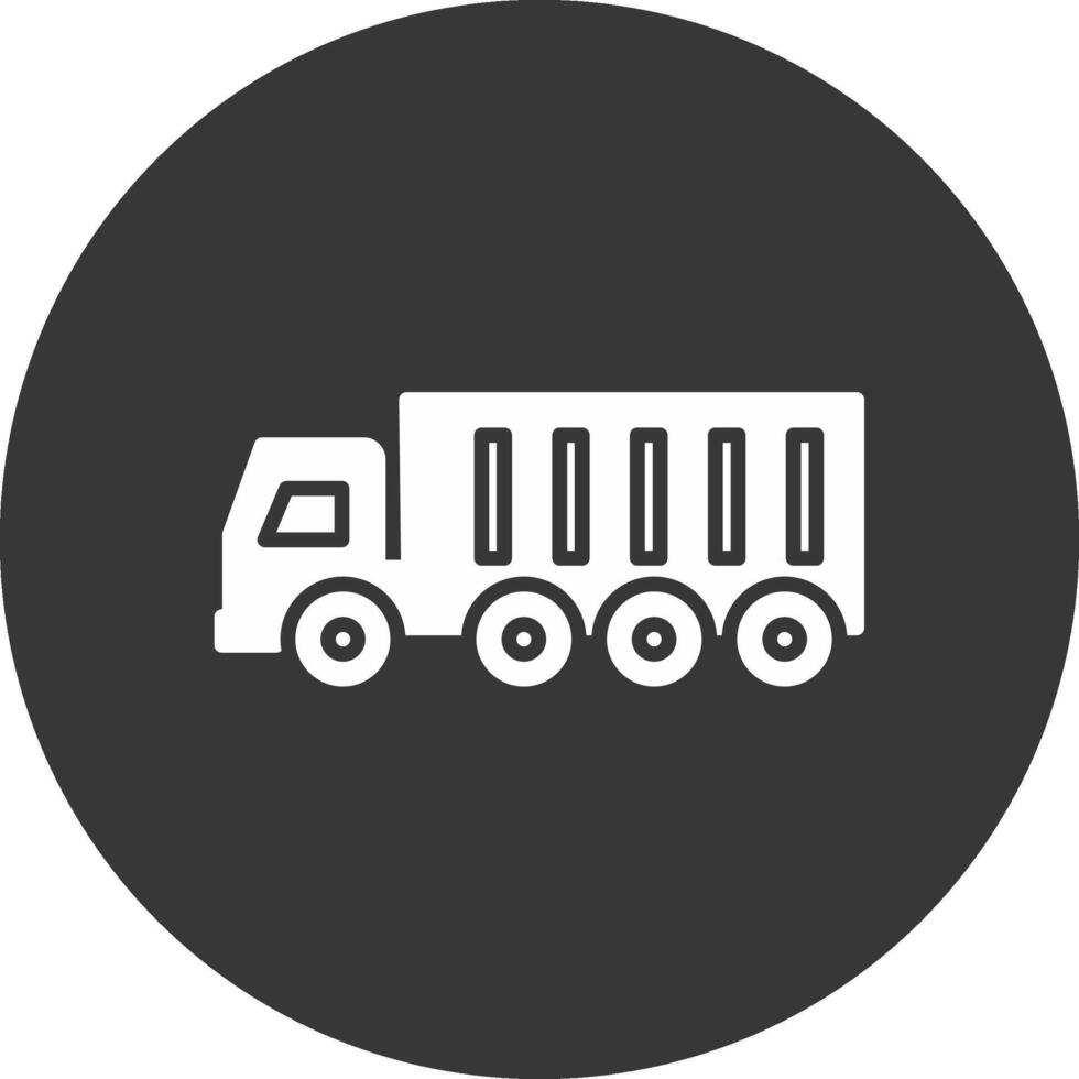 vrachtwagen glyph omgekeerd pictogram vector