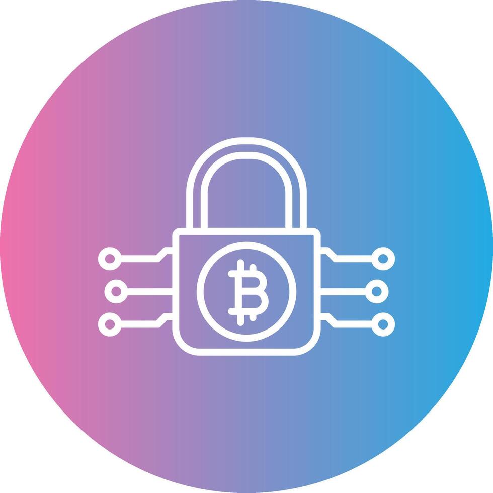 bitcoin encryptie lijn helling cirkel icoon vector