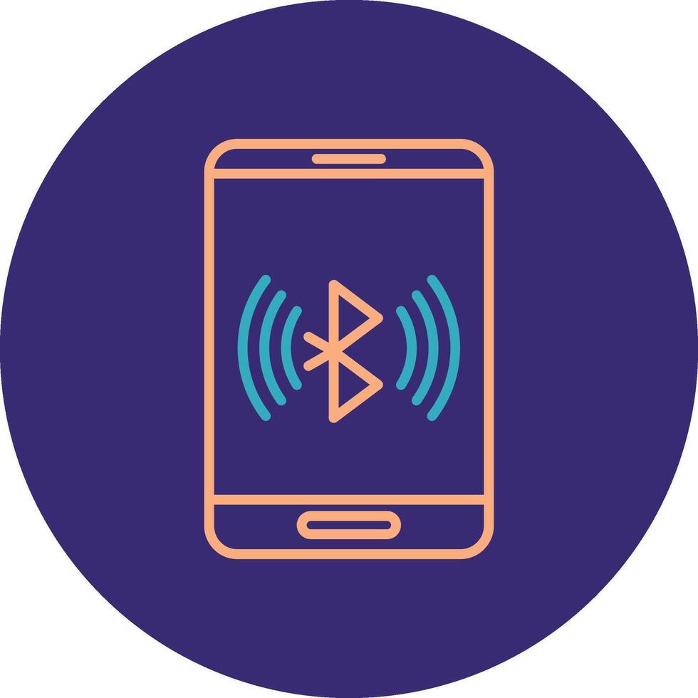 Bluetooth lijn twee kleur cirkel icoon vector