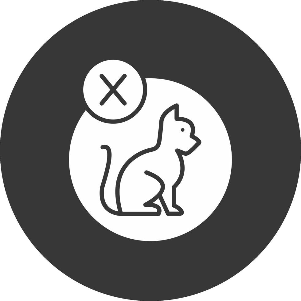 geen huisdieren toegestaan glyph omgekeerd pictogram vector