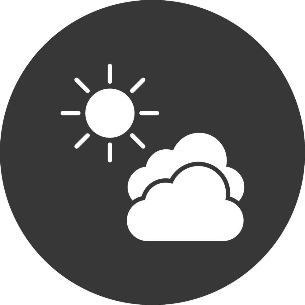 wolken glyph omgekeerd icoon vector