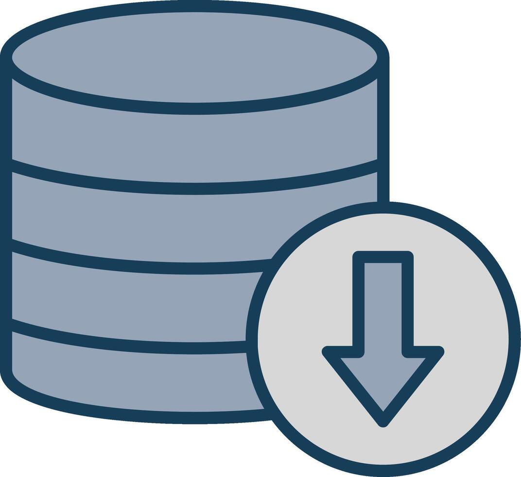 databank downloaden lijn gevulde grijs icoon vector