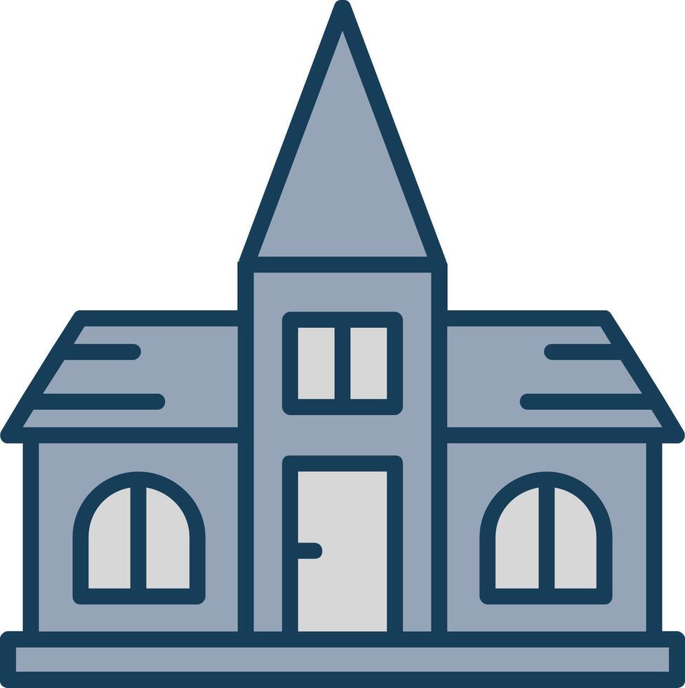 kerk lijn gevulde grijs icoon vector