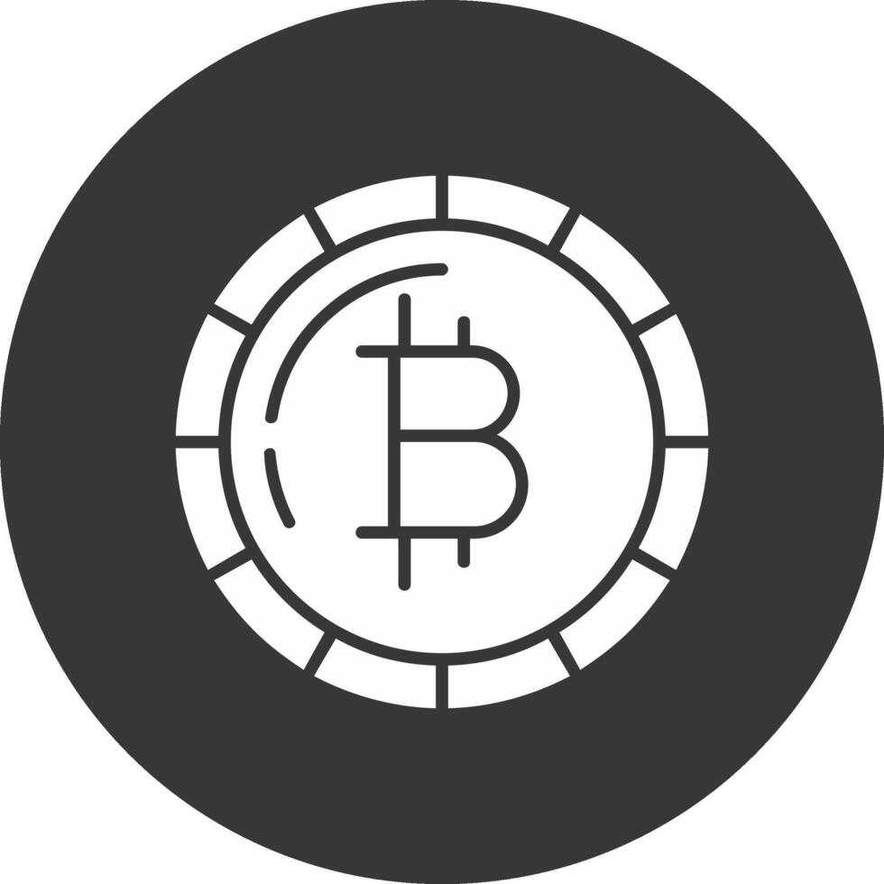 bitcoin bitcoin glyph omgekeerd icoon vector