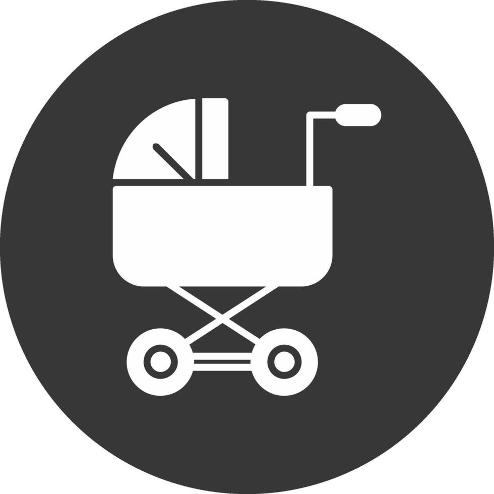 baby wandelwagen glyph omgekeerd icoon vector