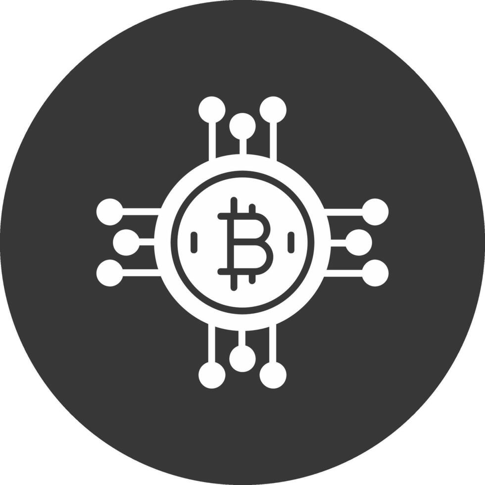 bitcoin bitcoin glyph omgekeerd icoon vector