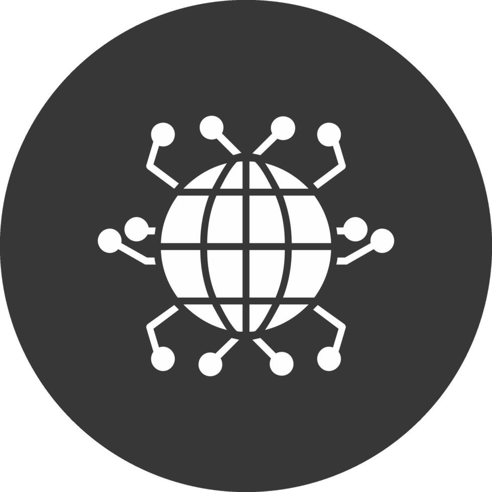 globaal netwerken glyph omgekeerd icoon vector