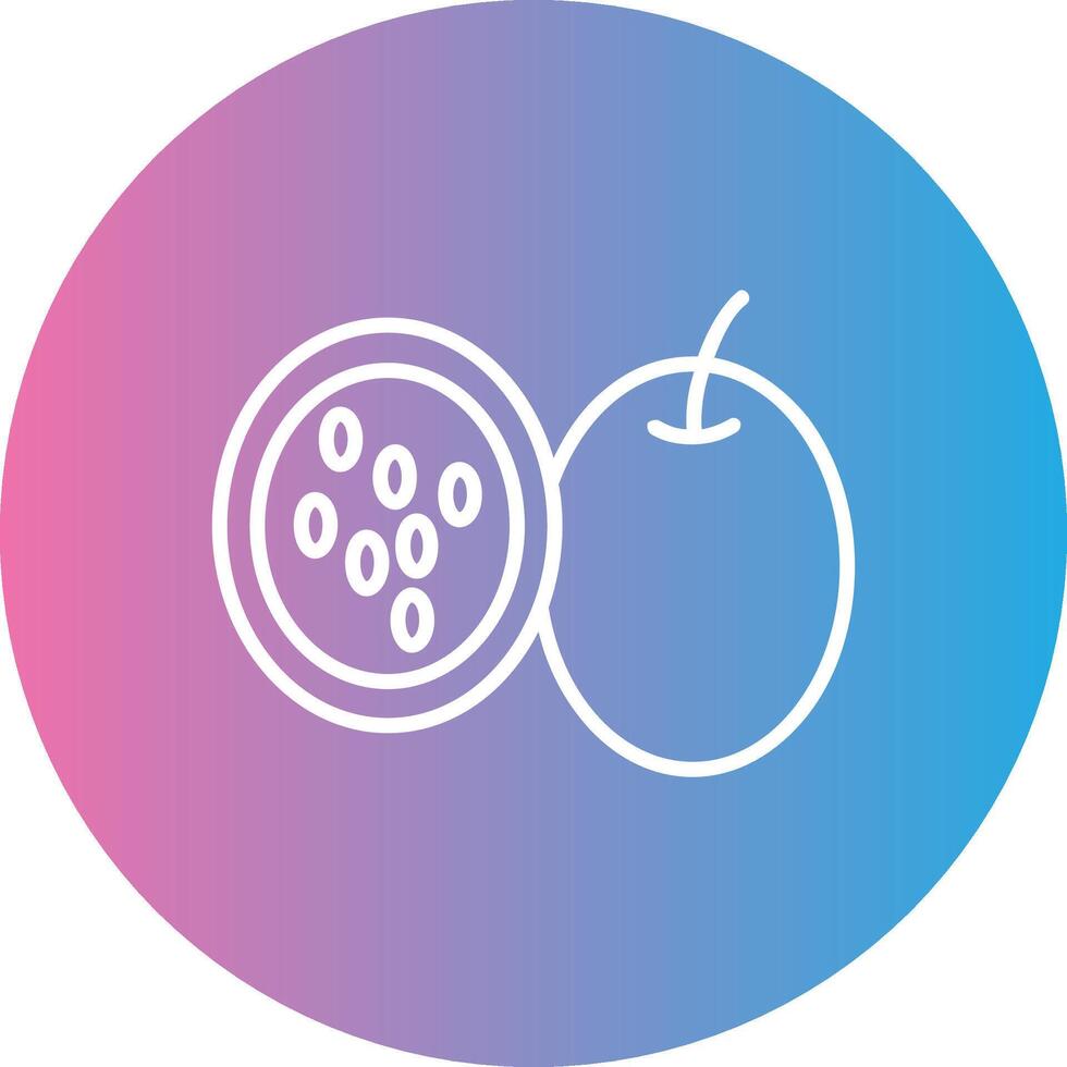 passie fruit lijn helling cirkel icoon vector