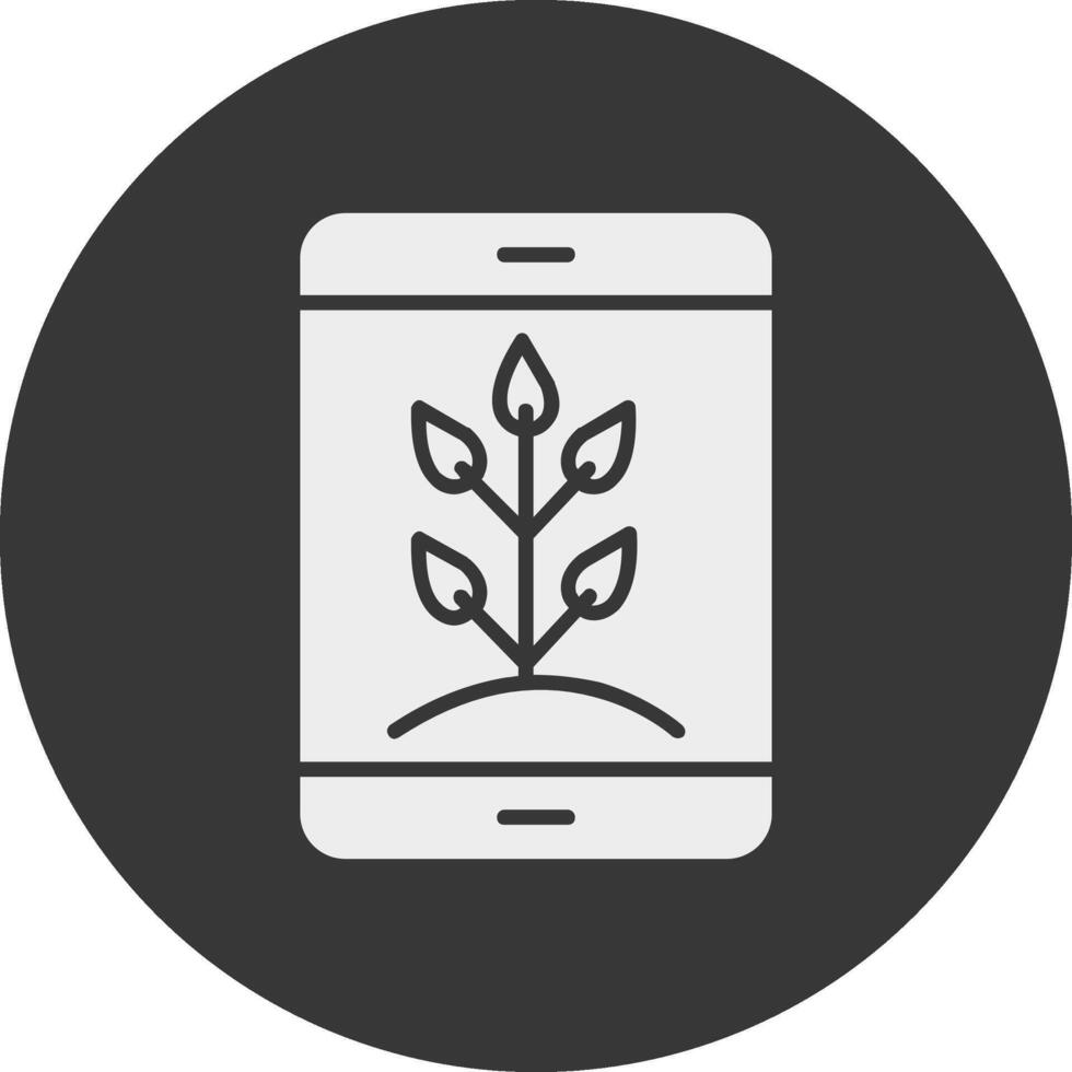 landbouw app glyph omgekeerd icoon vector