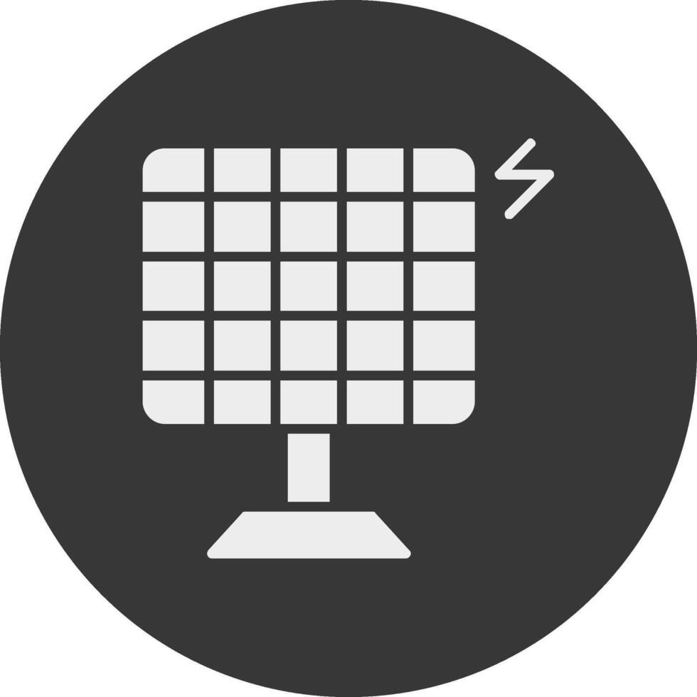 zonne- energie glyph omgekeerd icoon vector