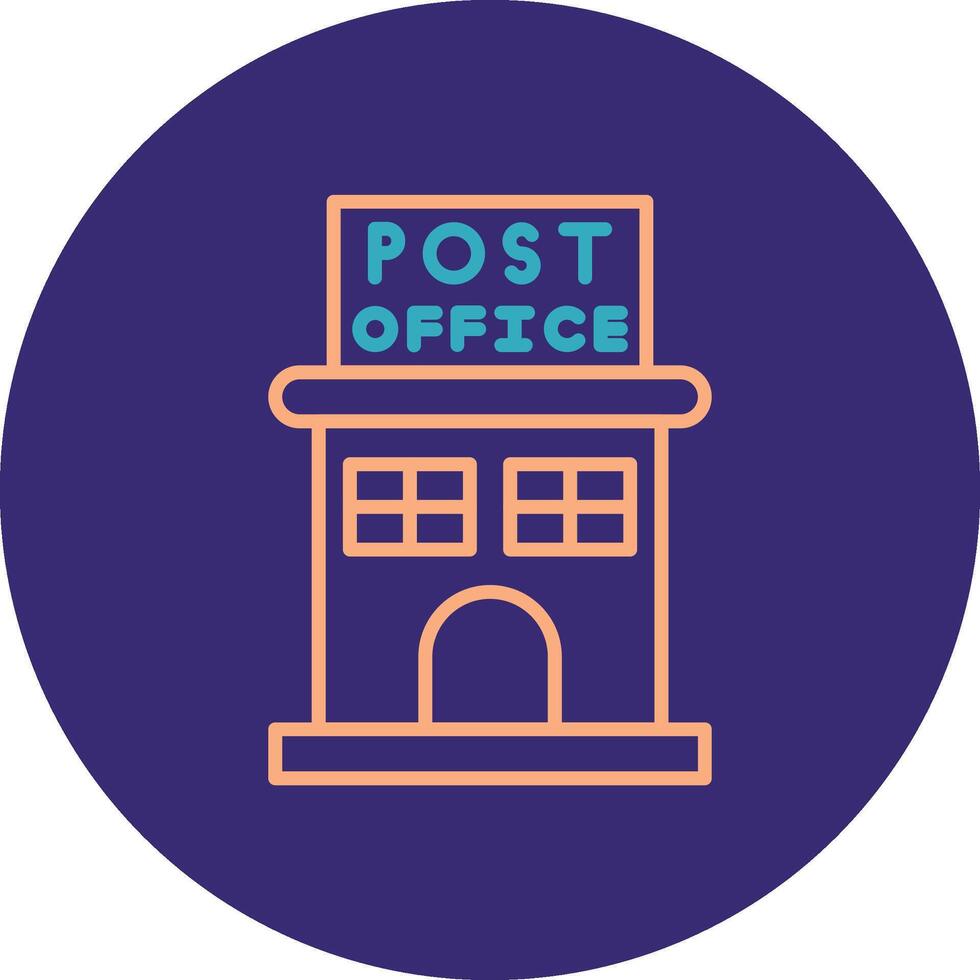 post kantoor lijn twee kleur cirkel icoon vector