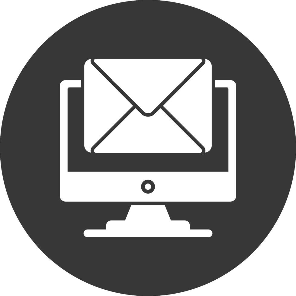 mail glyph omgekeerd icoon vector