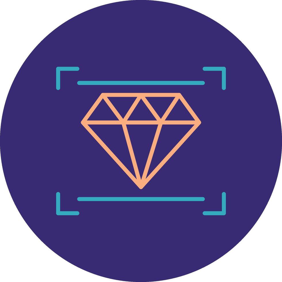 diamant lijn twee kleur cirkel icoon vector