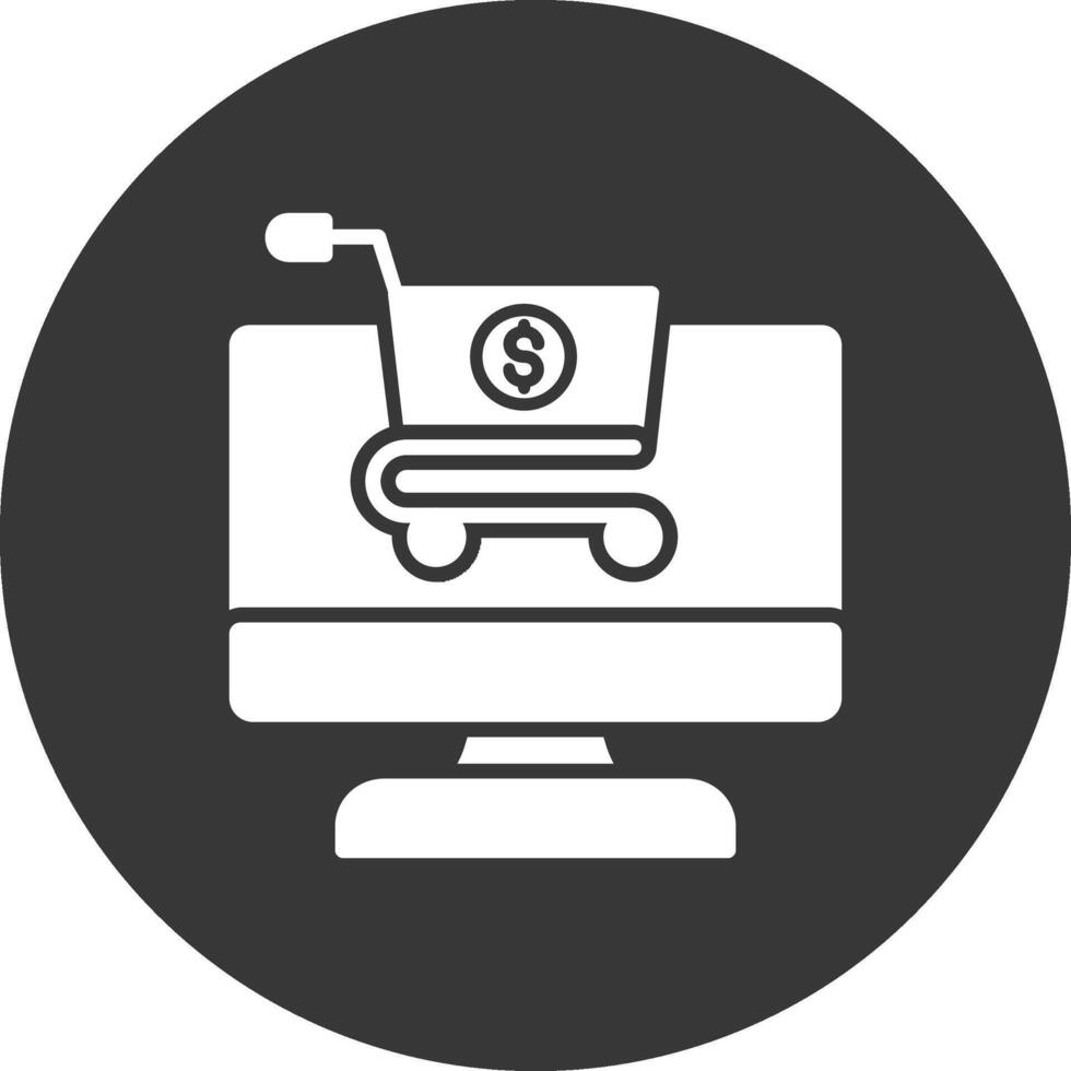 e-commerce glyph omgekeerd pictogram vector