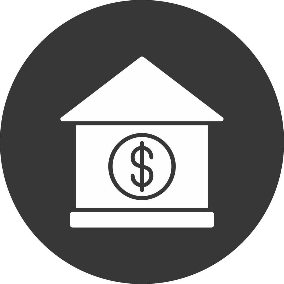 hypotheek lening glyph omgekeerd icoon vector