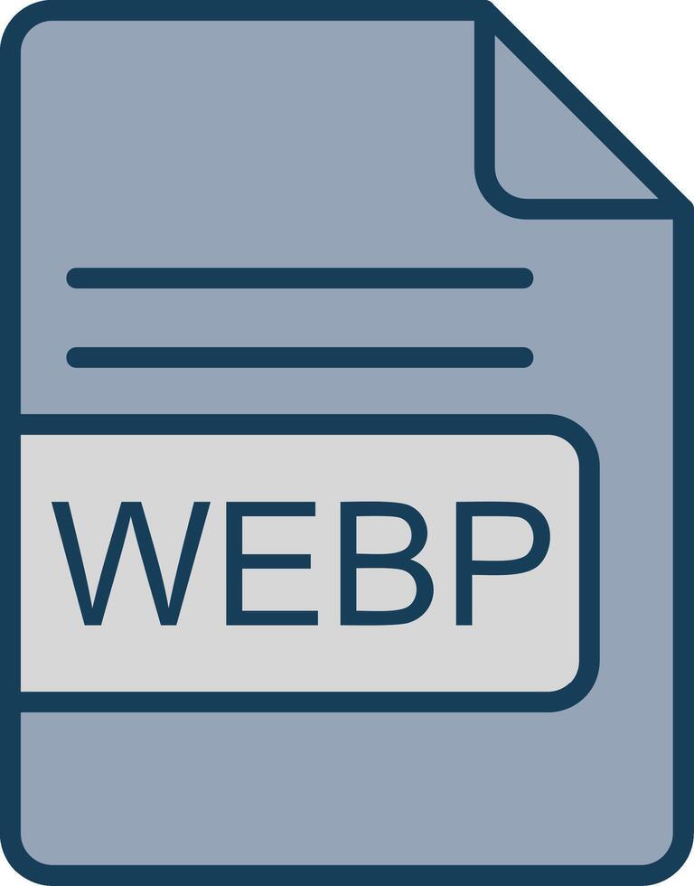 webp het dossier formaat lijn gevulde grijs icoon vector