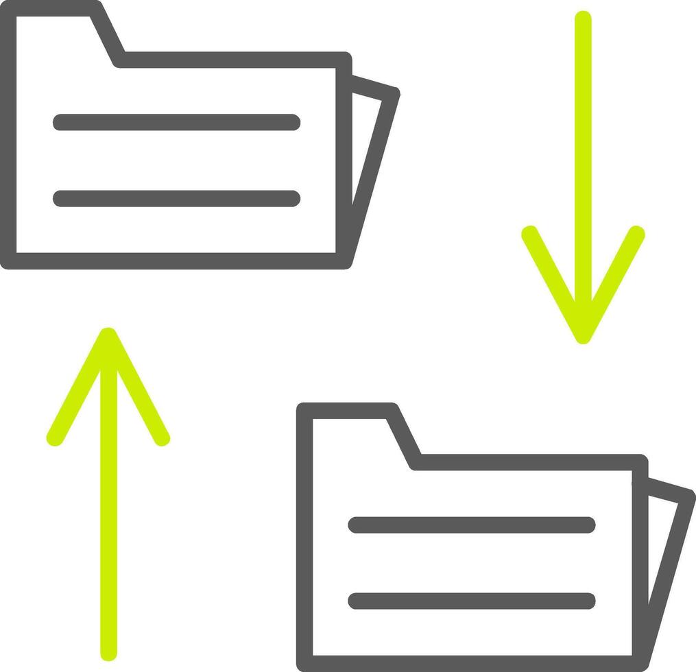 pictogram voor het delen van bestanden lijn twee kleuren vector