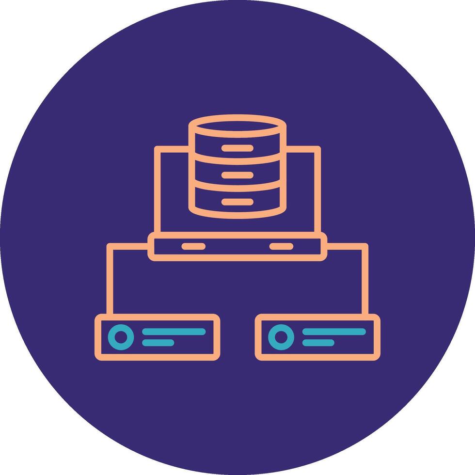 gegevens netwerk lijn twee kleur cirkel icoon vector