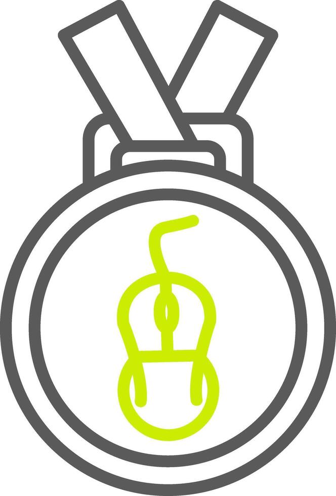 medaille lijn twee kleuren icoon vector