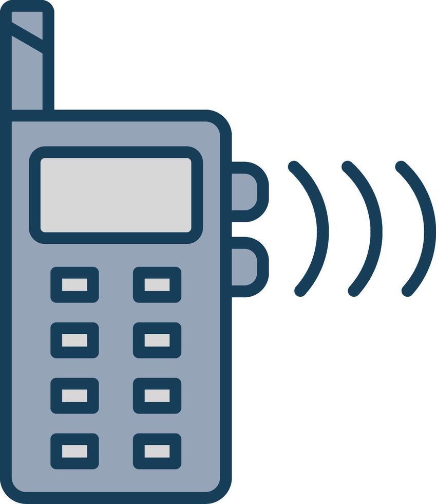 walkie talkie lijn gevulde grijs icoon vector