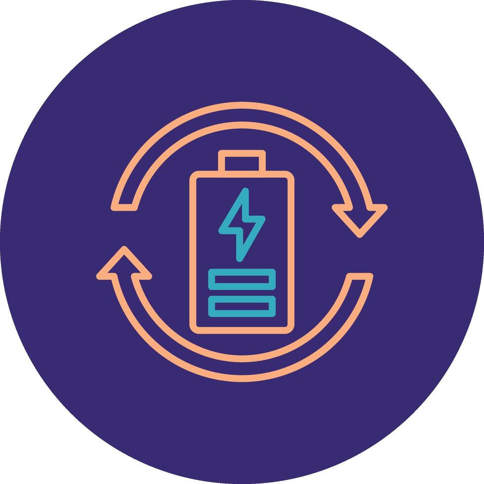 eco accu lijn twee kleur cirkel icoon vector
