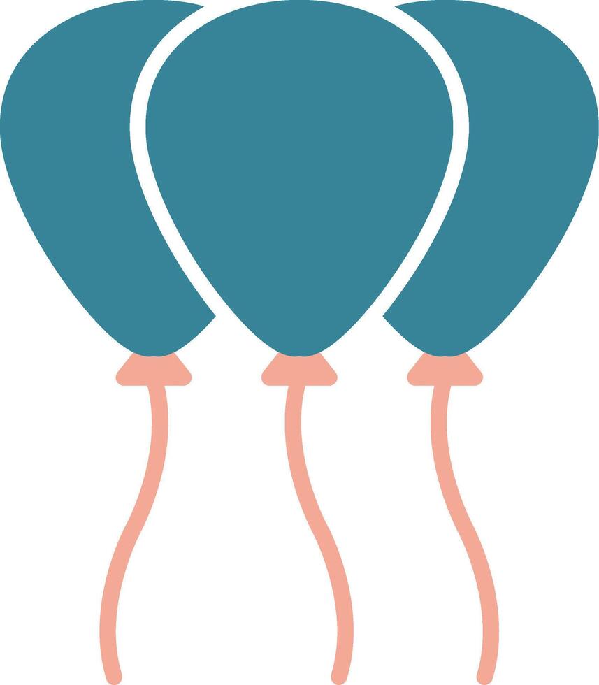ballon glyph twee kleur icoon vector