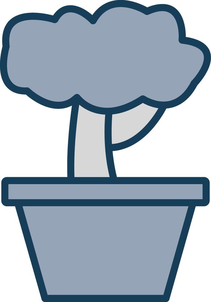 bonsai lijn gevulde grijs icoon vector